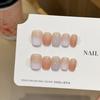 ins wind gentle and gradual change dopamine short pure hand-worn nail whitening advanced sense handmade manicure fake nails