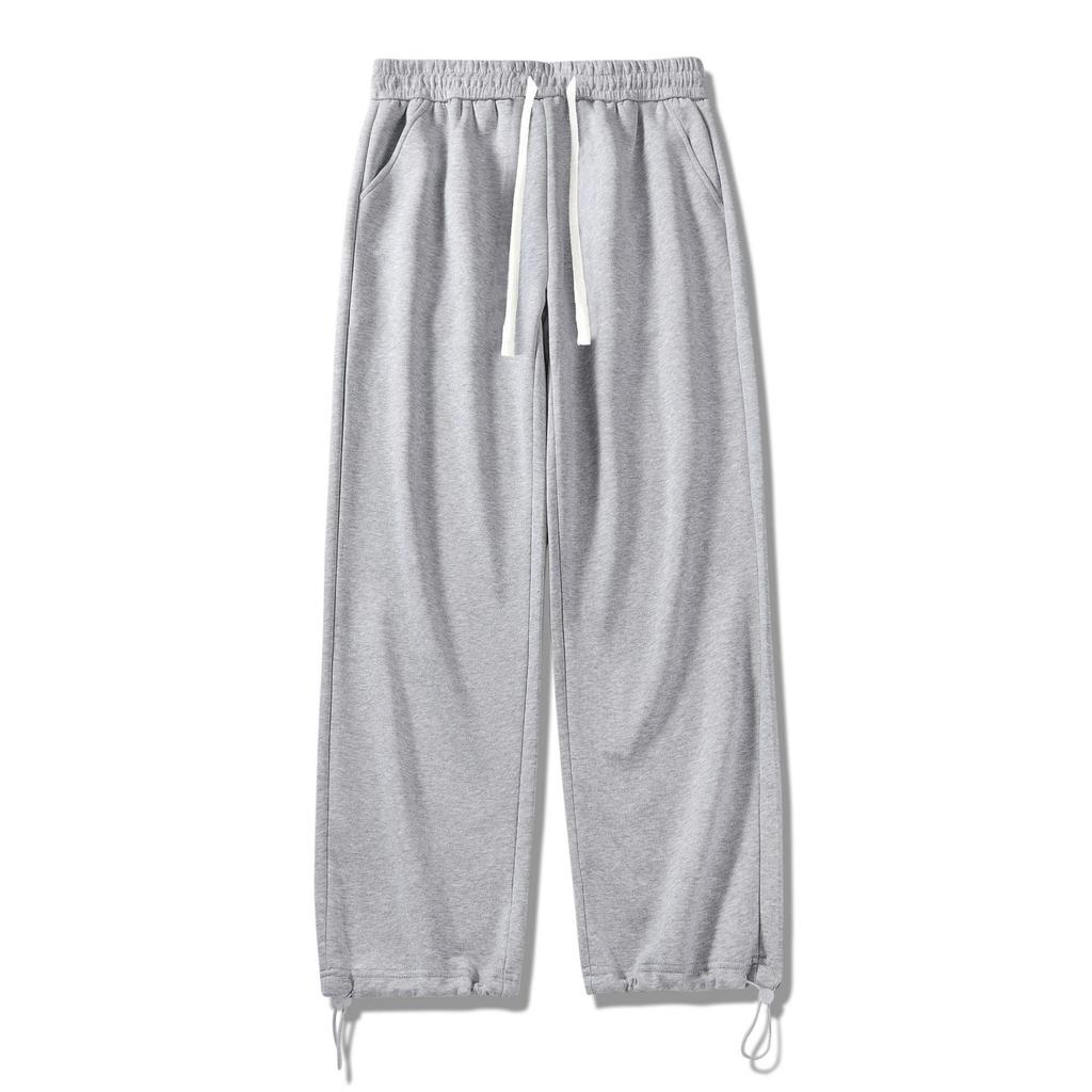 ACU Men's Gray Drawstring Sweatpants: Loose, Straight Leg, Versatile Casual for Spring & Autumn 2025