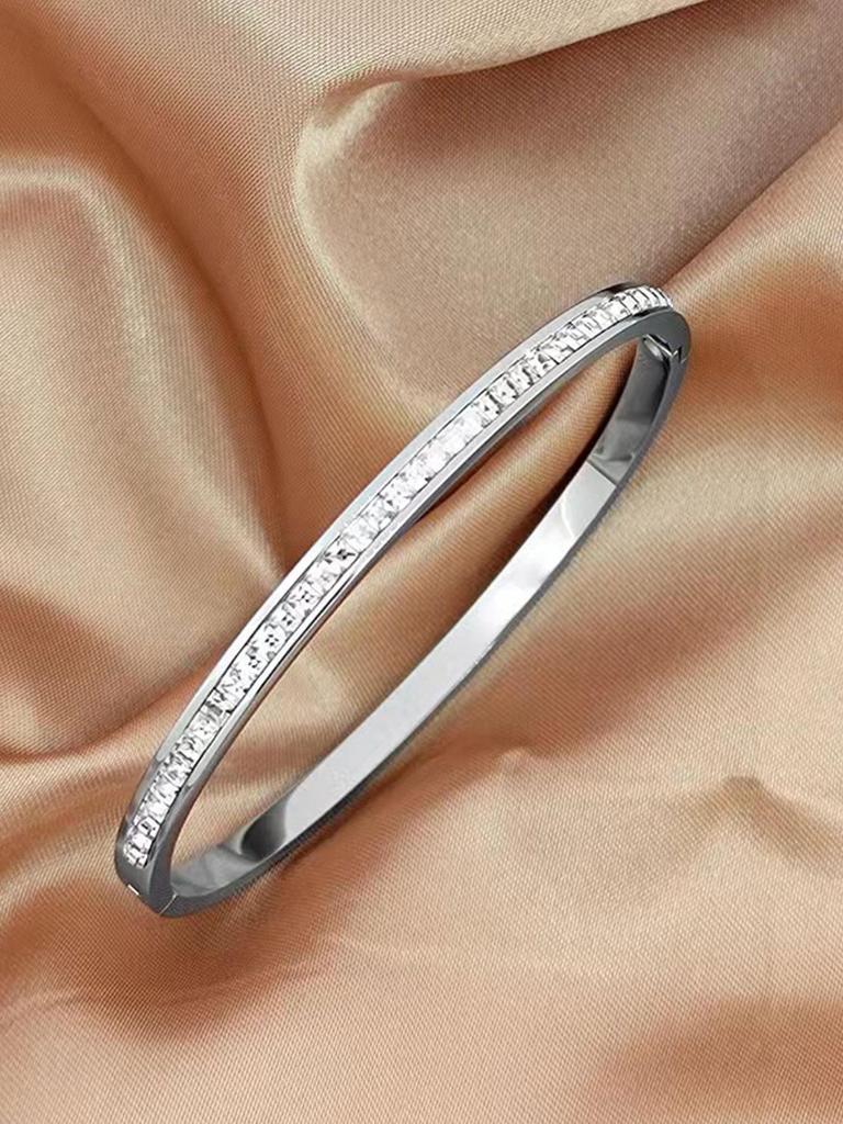 Elegant Starry Sky 18K Gold-Plated Titanium Steel Couple Bracelet