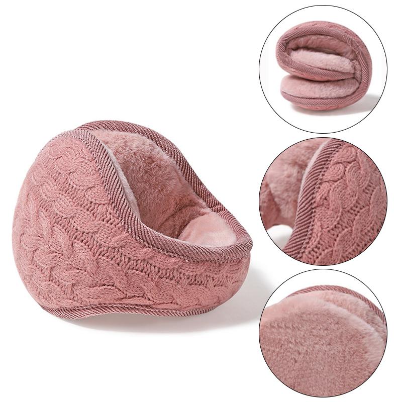 Unisex Winter Plush Earmuffs Fleece Knitted Ear Covers Fluffy Ear Protect Soft Windproof Warm