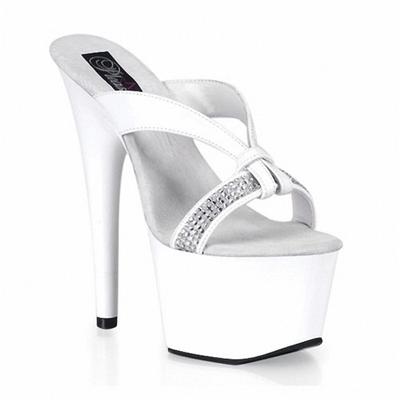 Women High Heel Crystal Ribs Rhinestone Chain Model Night Art Photography Casual Cool Slippers YKC