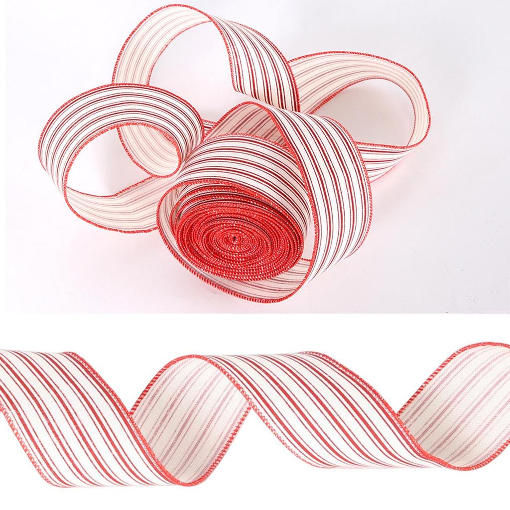 2M Weihnachtselch-Aufdruck Stoff mit Drahtkante Wirbelband Klassische Bastelschleife Weihnachtsbaum