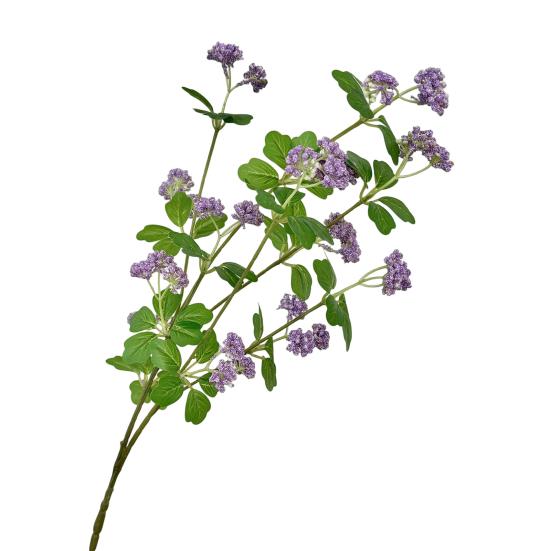 Artificial Flower Branch Realistic Stem And Green Fake Flower with Leaves for Floral фиолетовый
