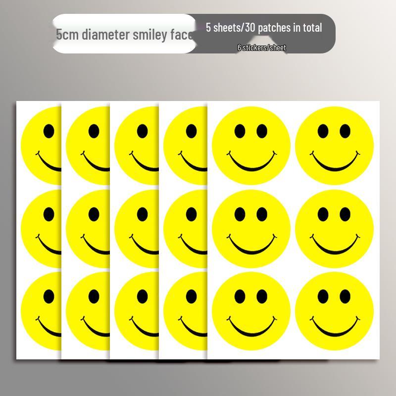 Smiling Face Rewards Stickers: Self-Adhesive Praise Labels for Kindergarten & Elementary Students