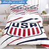 3PCS Usa Soccer Emblem Bedding Set 2D Printing (Includes 1 Duvet Cover + 2 Pillowcases Coreless), Bedroom decor,Fan Gift