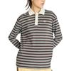 adidas Originals Women's Striped Long Sleeve Polo Shirt Brown Blue KU8352