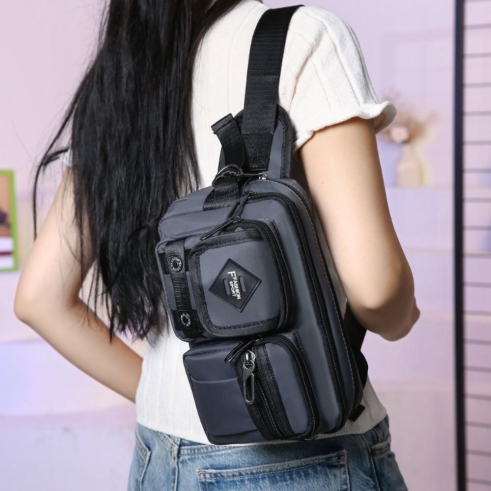 Large Capacity Chest Bag Multi-Compartment Sports Fanny Pack Fashion Men's Waist Bag  Traveling
