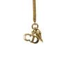 Used 10656 Oval Logo Pendant 7984 Gold Plated Charm Snake Chain Vintage CD Plated Gold Unisex from Japan AUTHENTIC