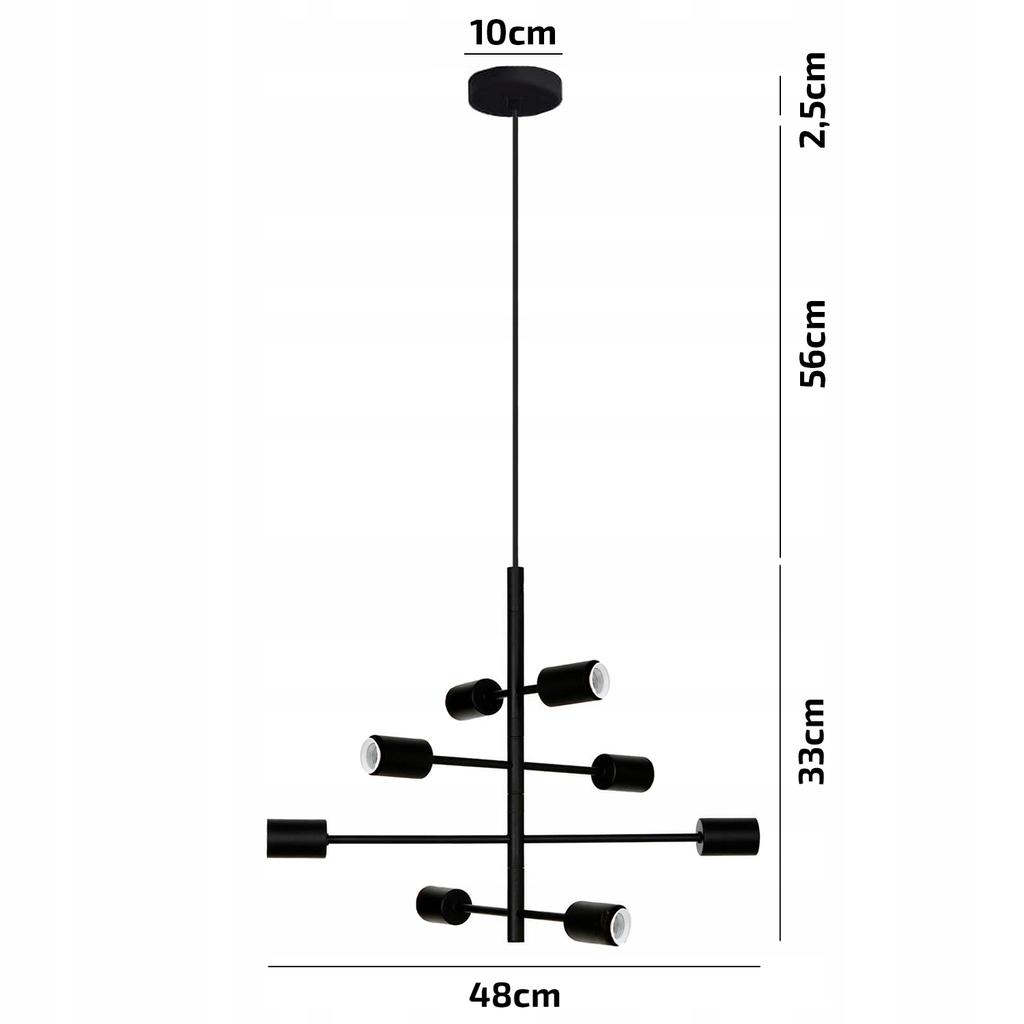 Ceiling lamp chandelier hanging living room kitchen black room loft modern