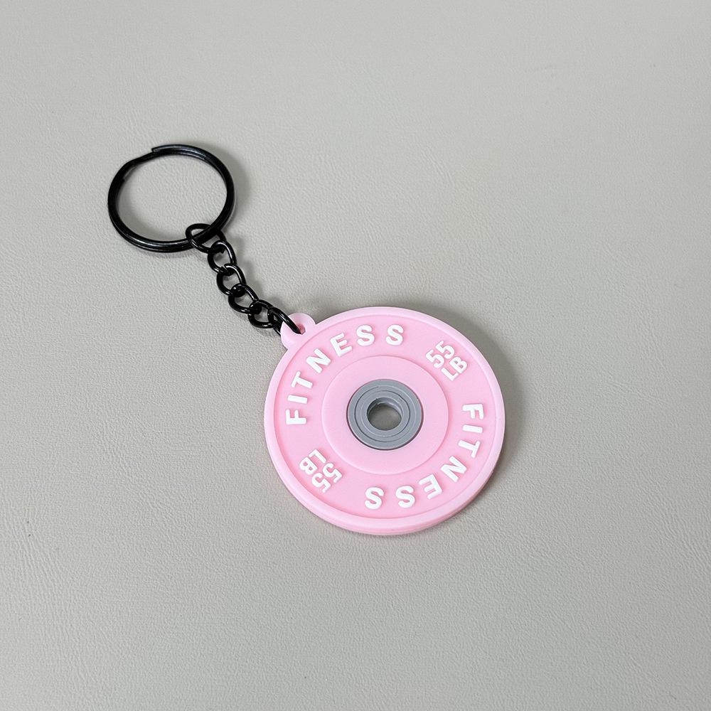 Fitness Keychain: Silicone Barbell Plate Pendant Gift