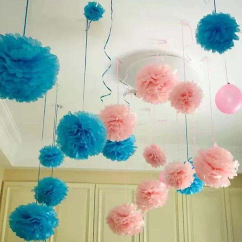 10pcs 4 6 8 10 12Inch Tissue Paper Pom Poms Wedding Party Paper Pompom Flower for Wedding Decoration Pompoms Birthday Baby