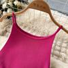 Summer Knit Sexy Strap Dress Women  Elatic Waist Bodycon Sundress Female Beach Split Backless Long Dress