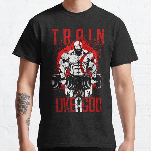 Men's God Of War Kratos Gym Workout Bodybuilding T Shirt Fitness 100% Cotton Clothing Casual Tees T-Shirt Plus Size 4XL 5XL