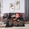Super Warm Blankets Camping Kpop Ateez Choi San Throw Blanket Flannel Bedspread For Outdoor Novelty Sofa Bed Cover