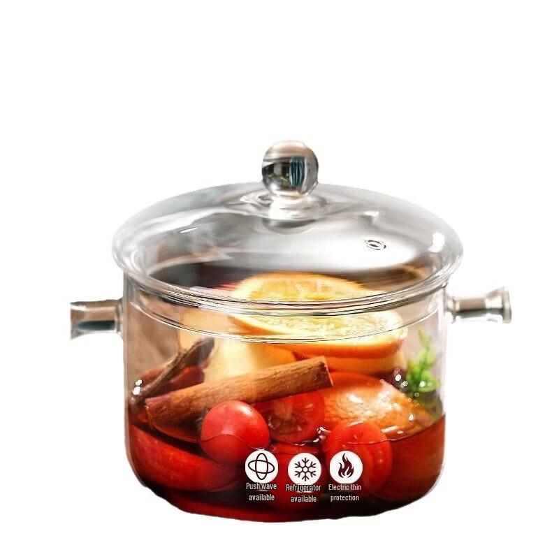 ZISIZ Transparent Glass Cooking Pot