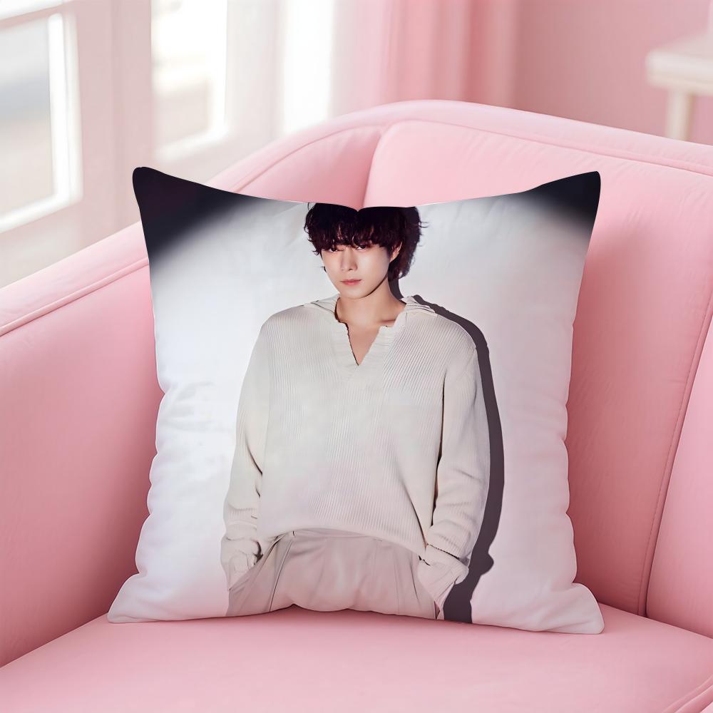 Hot Handsome Korean Actor KKim Youngdae Cushion Cover Pillowcase Short Plush Invisible Zipper Room Sofa Cushion Cover