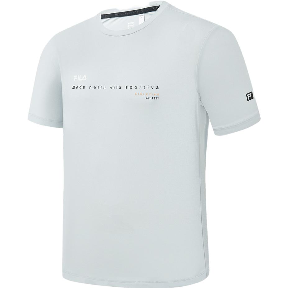 

FILA Logo Ice Silk Breathable Fitness Running Casual Fashion Knitted Round Neck Short Sleeve T-Shirt Men Tops Gray A11M321109FGY M