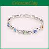 Jewelry Silver Fashion Plated Princess Cut Girl Elegant Crystal Charm Bracelet