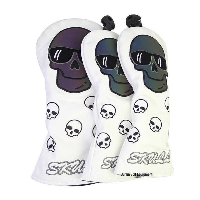 Waterproof Embroidered Skull Golf Club Head Cover - 3 Colors