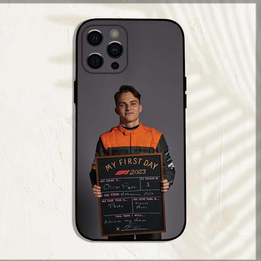 Cover per Telefono F1 Racing 81 Oscar P-Piastri Per iPhone 15,14,13,12,11,Pro,X,XS,Max,XR,Plus,Mini Cover Nera Morbida