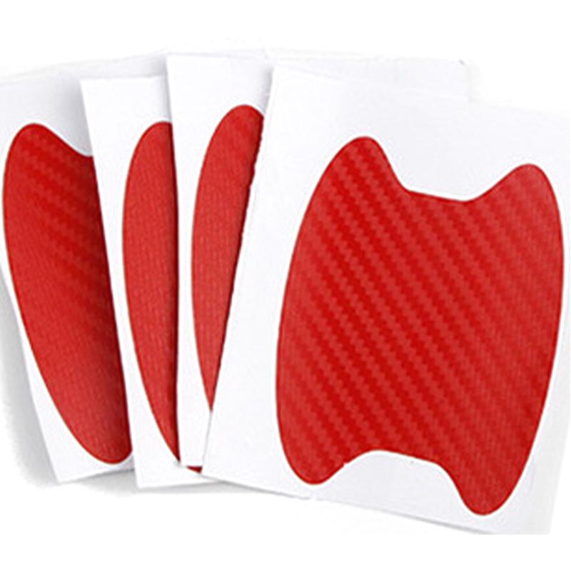 4Pcs/Set Car Door Sticker Carbon Fiber Scratches Resistant Cover Auto Handle Protection Film Exterior Styling Car Accessories
