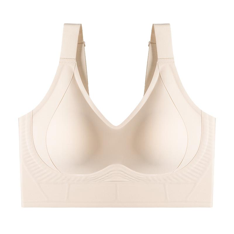 

Бесшовное поднимающее нижнее белье с семью косточками, больших размеров, тонкий стиль, для большой груди, маленькое, предотвращающее провисание 6XL/48/110CDEF абрикосовый