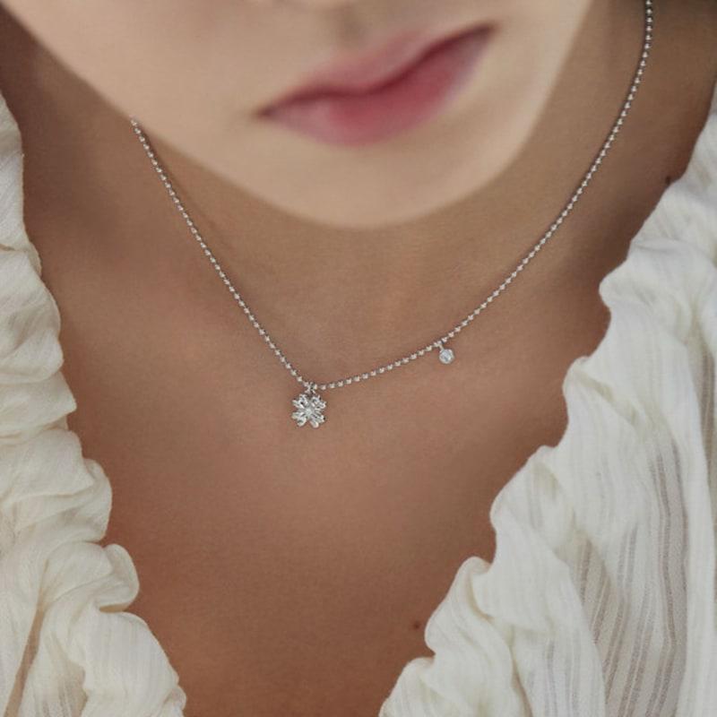 

by hyeres [925 silver] Clover ball chain necklace (Silver) BH7N52710W9430 single type