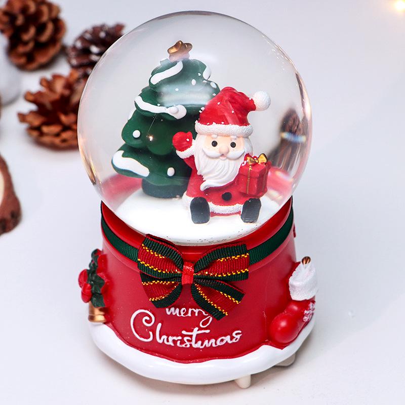 Children's Christmas Decorations: Crystal Ball Music Box Ornament for Tabletop