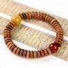 Handcrafted Wooden Bracelet with Burmese Rosewood and Bodhi Root Beads, 3*8MM, Unisex Design for Couples