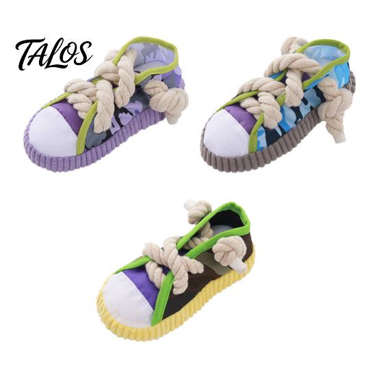 Dog Housebreaking Toy Sneaker Shape Chew Toy, Interactive Pet Tug with Tough For Dogs Squeaker, Oxford Cloth Bite Resistant for Small Medium Rope