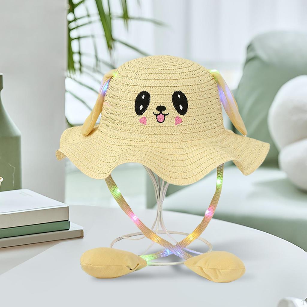 Kids Bunny Hat Lighted Bucket Cap Fashion Sun for Outdoor Sports Vocation