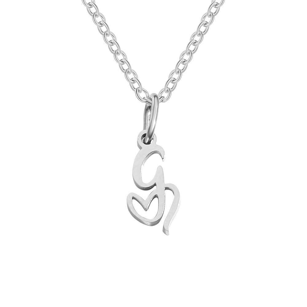 St. Delan Versatile 26-Letter Stainless Steel DIY Necklace Pendant