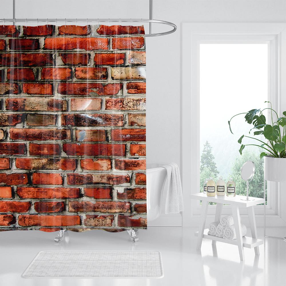 Retro Holzmaserung Duschvorhang Braun Alte Hartholzdiele Natürlich Ländlich Grafikdruck Stoff Badezimmerdekor Set Mit Haken