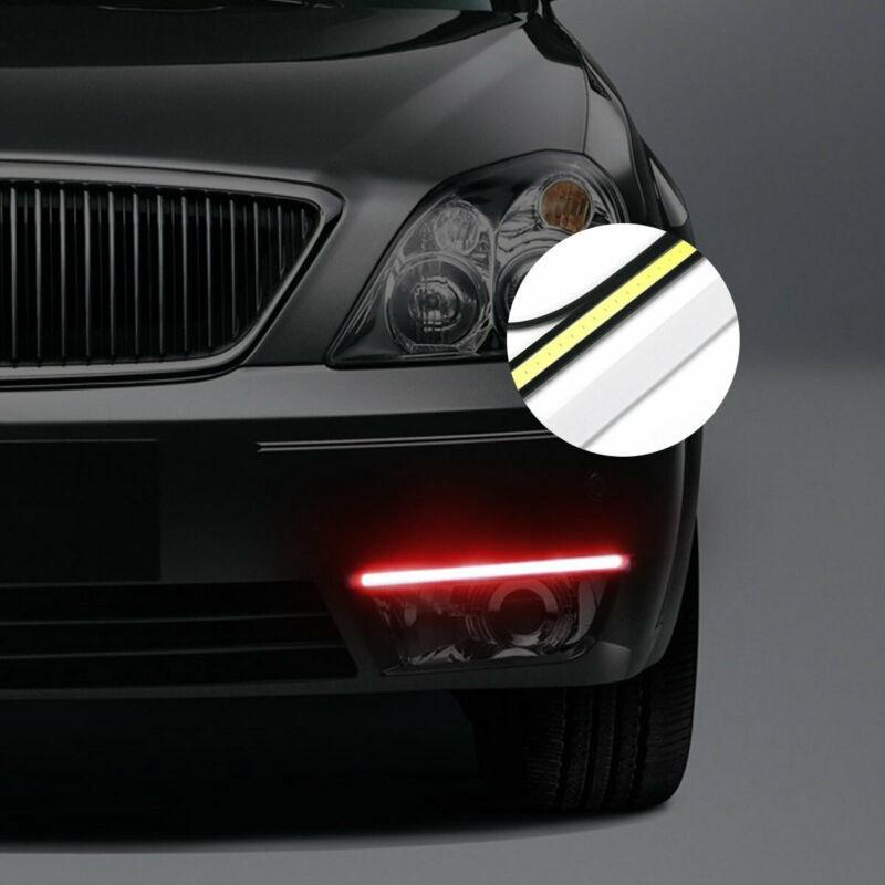 Strip DRL FOG COB CAR 2X LED Ultrathin Waterproof Daytime Running Lights LAMP WHITE DAY Driving 12V