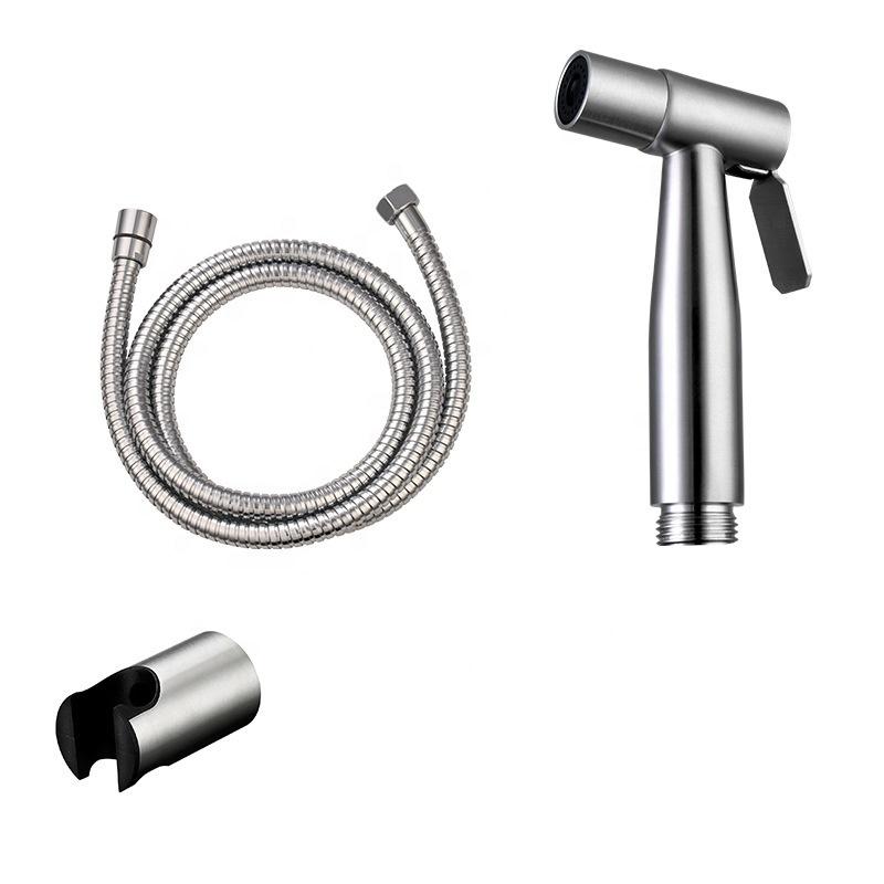 Nickle Brush Hand Held Toilet Bathroom Bidet Shower Head Spray Sprayer with Adjustable Pressure Shut-off Valve