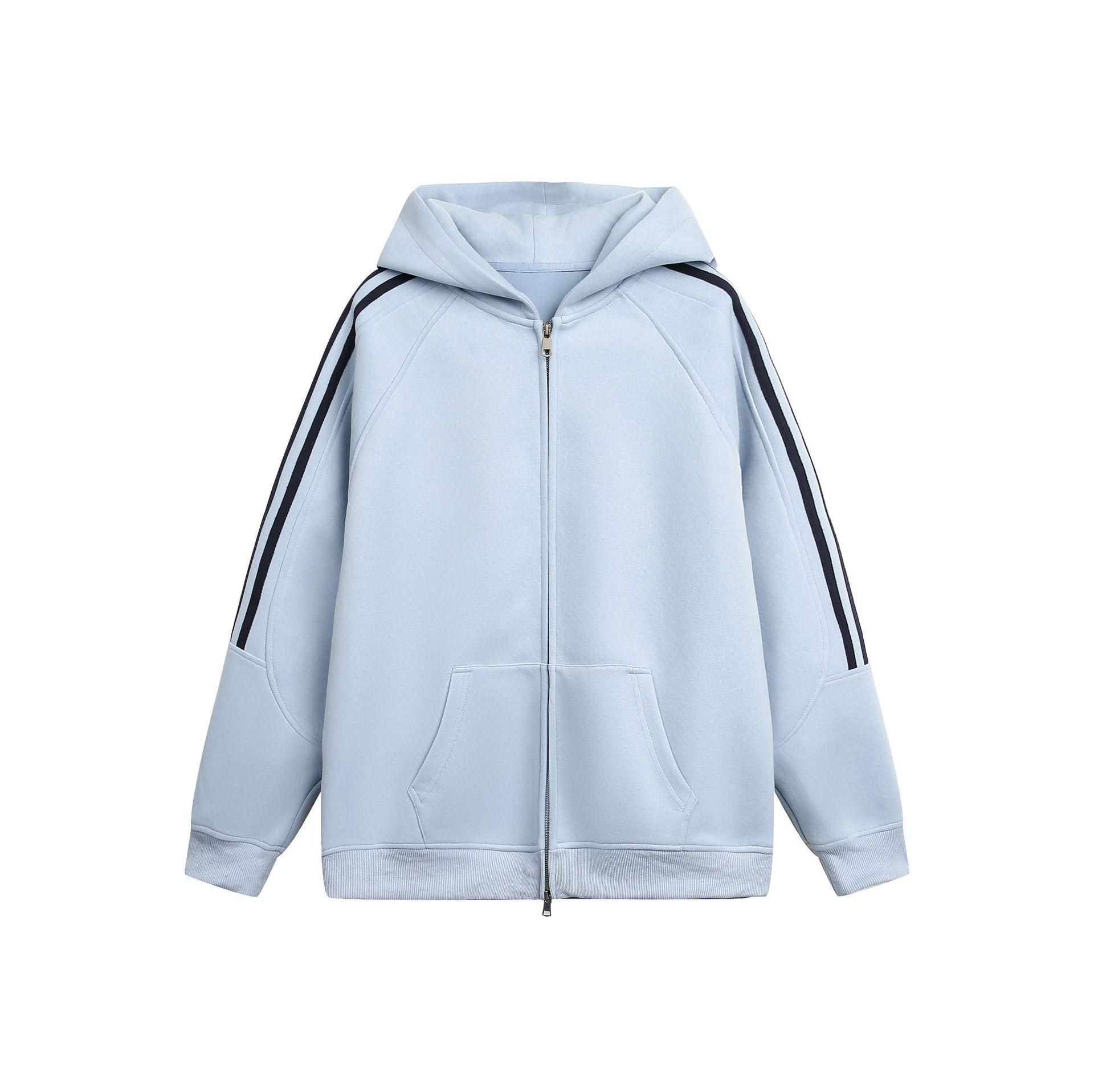 

Мужской кардиган с капюшоном LKTM, утяжеленный, с тремя полосками: Универсальная повседневная одежда для осени/зимы L (125-145 Jin)