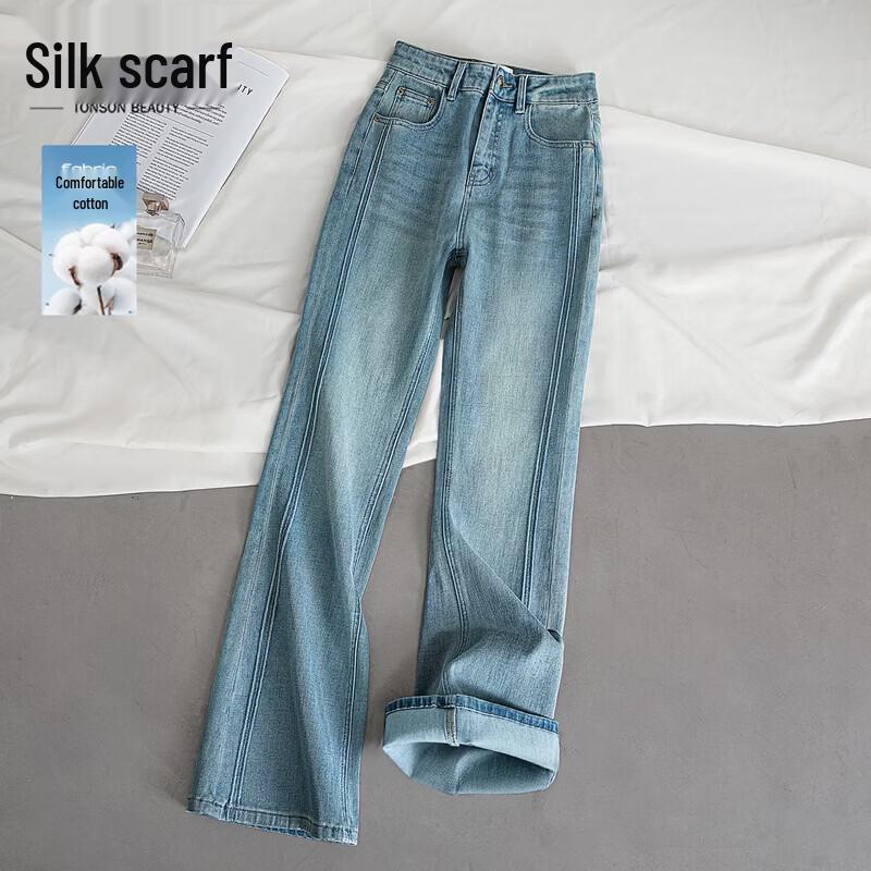 Women s Slim-Fit Washed Flare Jeans L