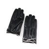 Autumn and Winter Warm Gloves Outdoor Driving and Riding Cute Bows Winter Plus Velvet Thickened PU Leather Touch Screen Gloves