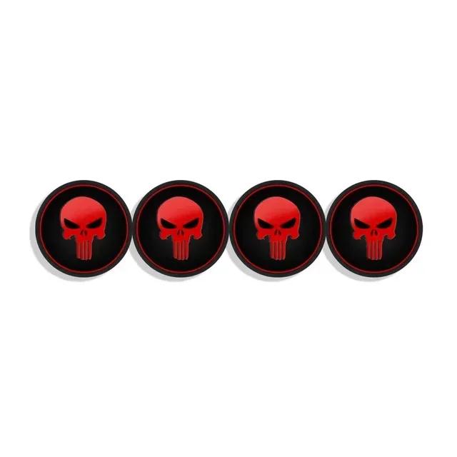 Car Decor 4pcs 56mm Skull Logo Car Wheel Center Hub Cap Aluminium Sticker For Universal Cars Styling Accessories