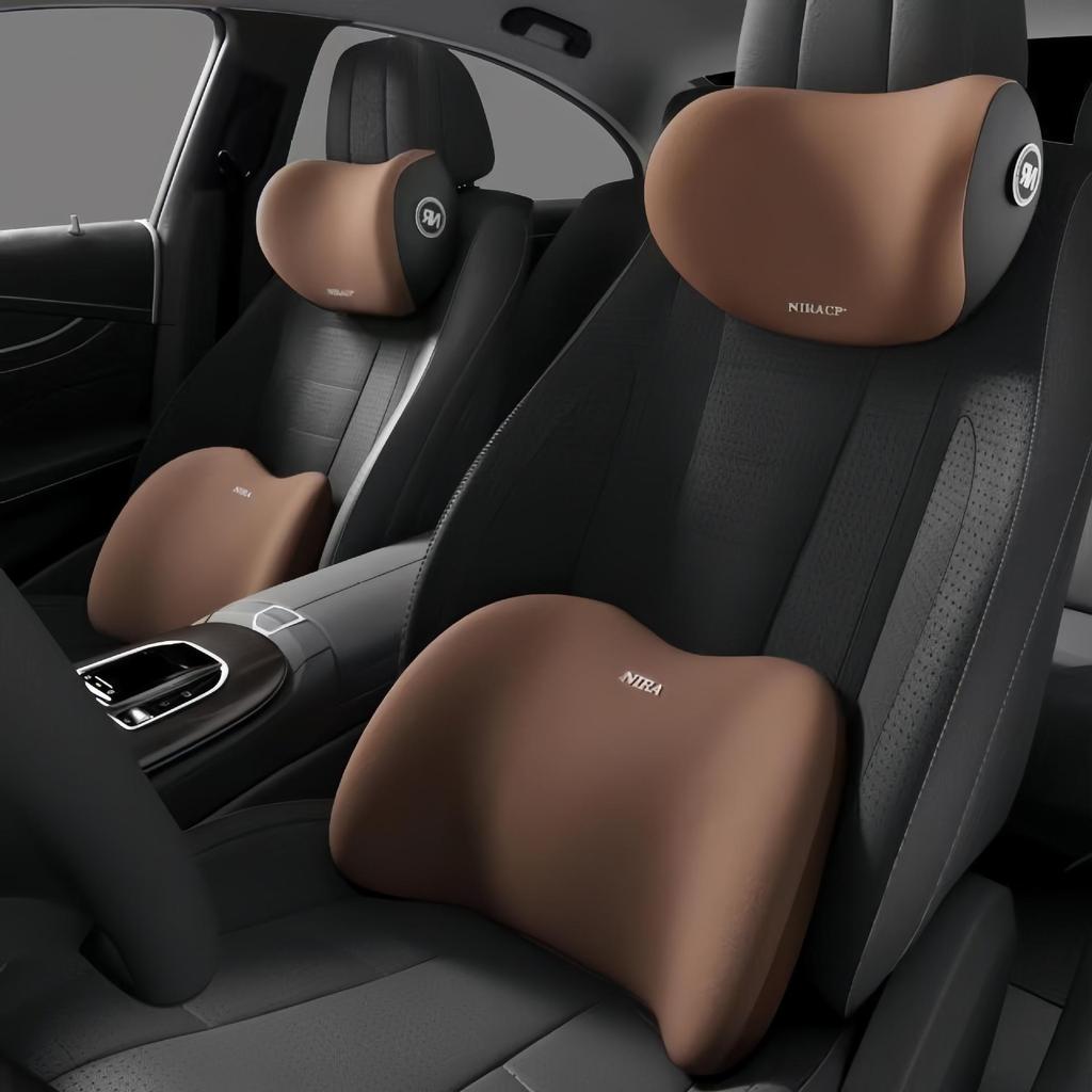 Set Cuscino Supporto Lombare e Spalle in Memory Foam per Auto