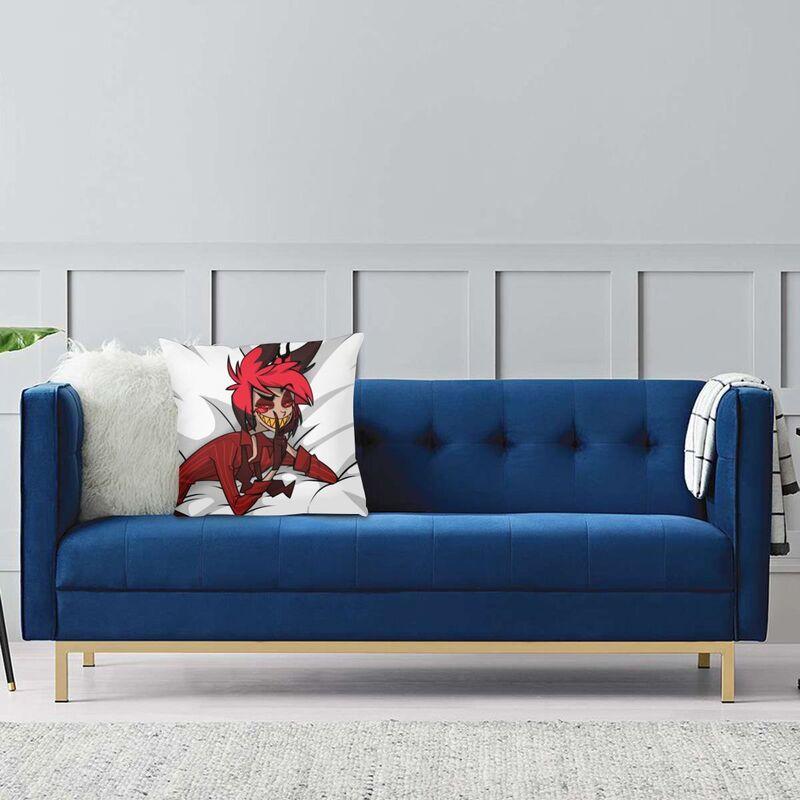 Moderno Hazbin Alastor Cuscino da Divano Buddy Copricuscino Morbido Cartone Animato Anime Federa Decorativa per la Casa
