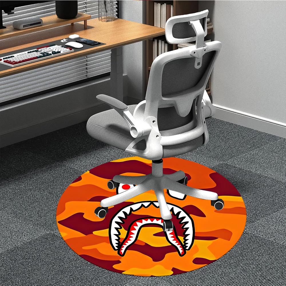 

1PC Bape Office Round Rug, Non-slip, Soft and Durable Office Rug for Interior Decoration, Perfect for Office, Beautiful Decoration 80cm