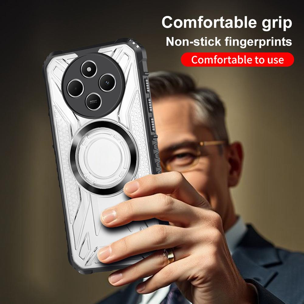 KEYSION Transparent Magnetic Case for HONOR X9c 5G Silicone+PC Heavy Duty Shockproof Phone Cover for Huawei Honor Magic 7 Lite 5G