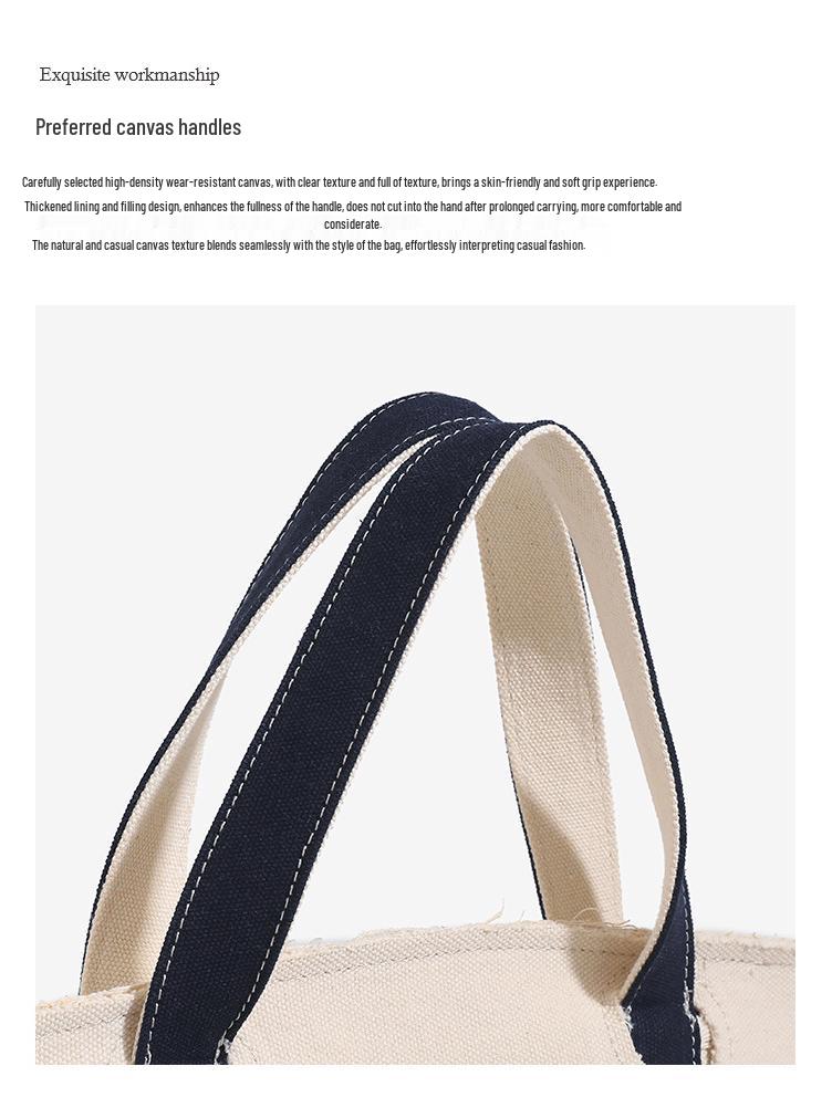 Women's 2025 Color Block Canvas Handbag - Large Capacity, Versatile Commute Bag