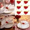 6PCS Elegant Heart Napkin Holders Heart Napkin Rings with Arrows For Weddings Anniversaries And Parties