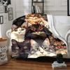 1pc Cat Collection Print Blanket   Lightweight Flannel Throw Blanket For Sofa, Bed, Living Room, Office, Outdoor Travel, Camping