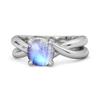Moonstone Crisscross Band Ring - 925 Sterling Silver