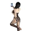 Sexy underwear, sexy hollowed-out mesh, one-piece stockings, temptation, jacquard suspenders, integrated steel ring hanging neck, hand-torn women
