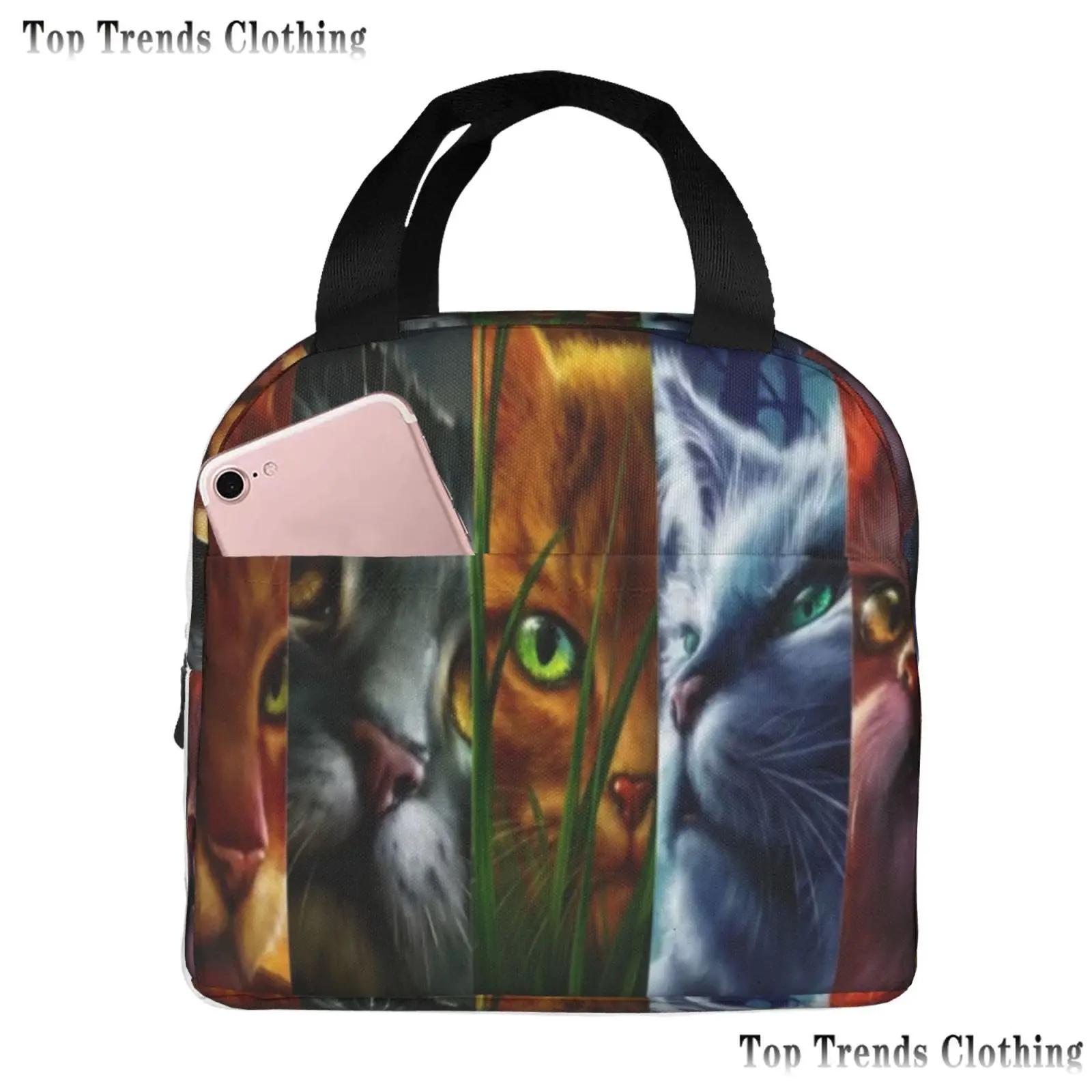 Сумка для ланча Warriors Cats для женщин водонепроницаемая термосумка для ланча в офис школьные термосумки 22x20x13CM 1798₽