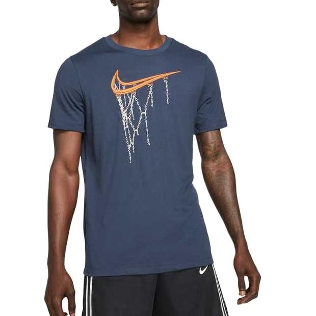 Nike T Shirts Men's Obsidian Color Crew Neck Moderate DD9344-451